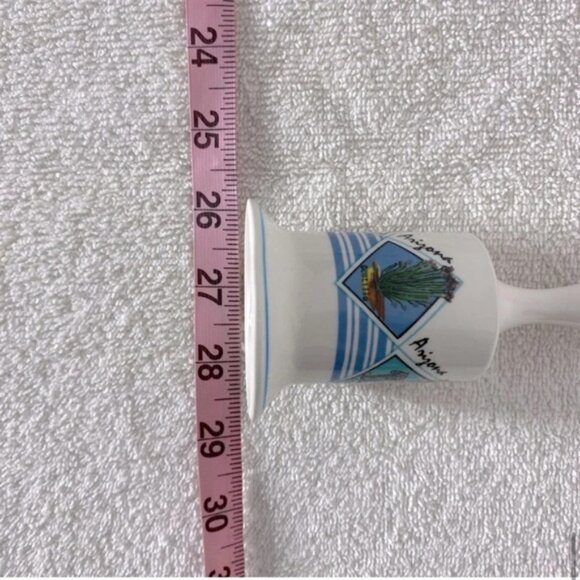 Vintage White  Blue Arizona Ceramic Souvenir Bell - Picture 13 of 14